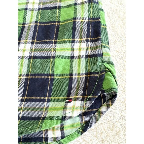 Tommy Hilfiger Top Women's Size M Blue Green Plaid 100% Cotton Button-Down - Picture 5 of 11
